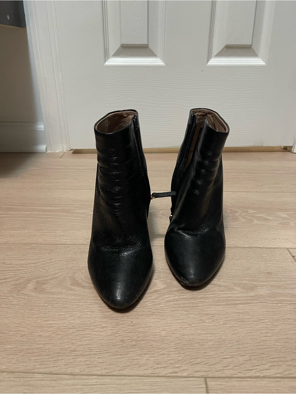 Chloe Black Women's Ankle Booties - Sleek Zip-Up Style Size 37